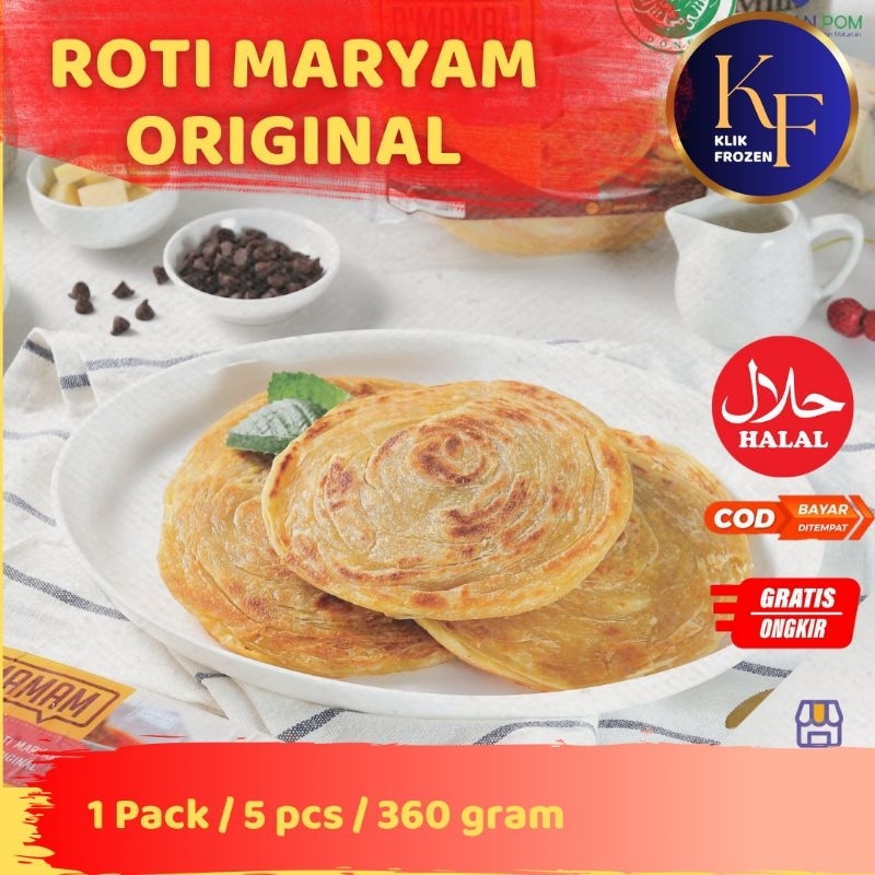 

ROTI MARYAM ORIGINAL / ROTI CANAI / CANE BEKU / FROZEN FOOD / CAMILAN ARAB / 1 PACK ISI 5 PSC // SBY