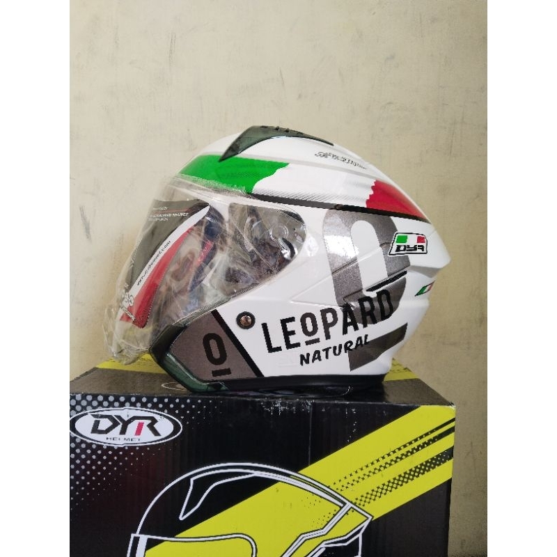 HELM DYR SUBARU WHITE LEOPARD SILVER ORIGINAL PRODUK