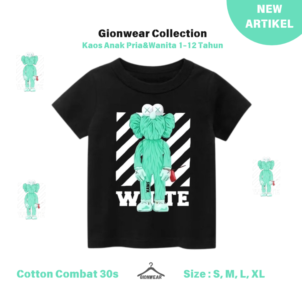Kaos Anak 1 Tahun - 12 Tahun Premium Off White