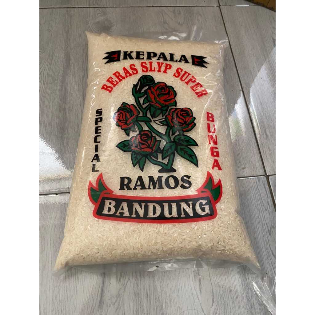 

Beras premium 5 kg cap ramos bandung best seler murah putih bersiih enak mekar puleun pulen