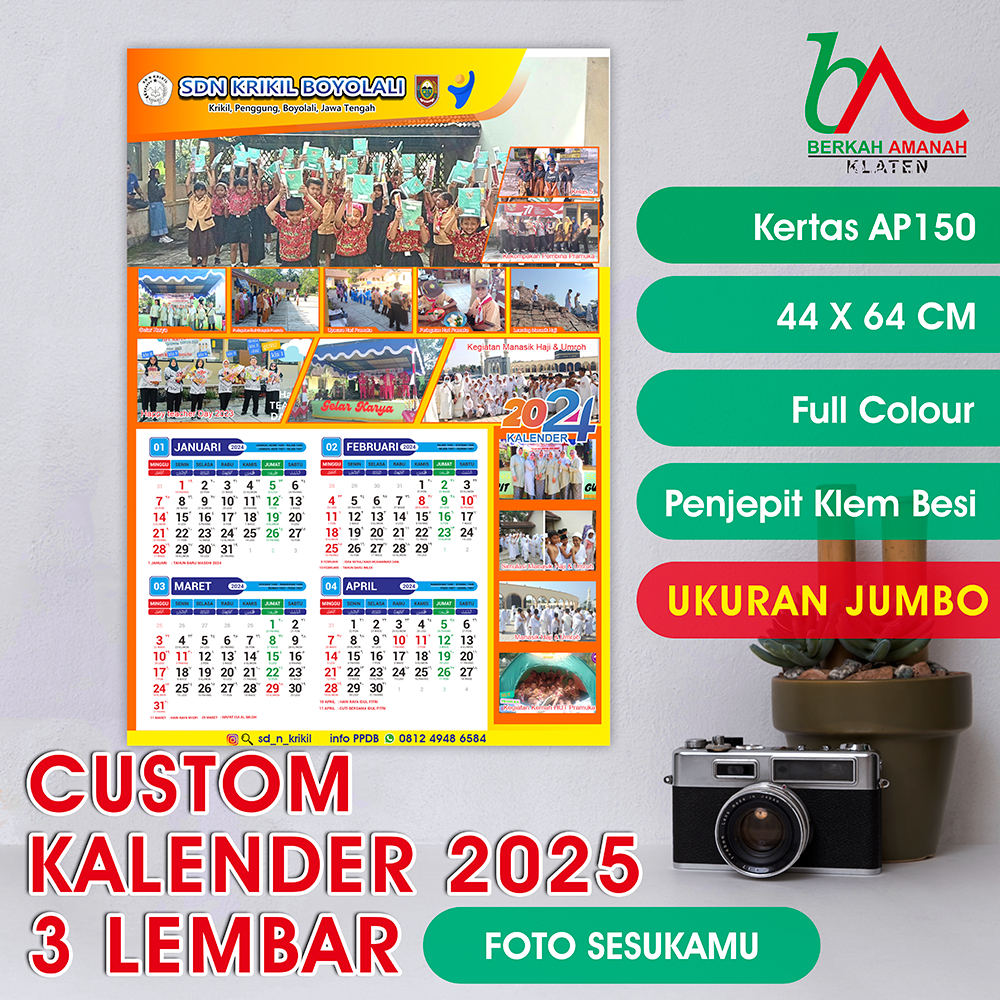 

KALENDER 2025 CUSTOM 3 LEMBAR | TEBAL | KALENDER DINDING | KALENDER UKURAN BESAR | KERTAS BESAR