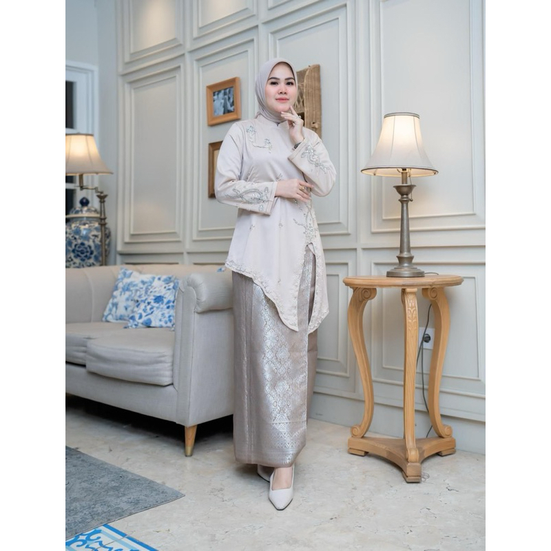 Set Kebaya Tunik XYLA Payet Premium | Kebaya Kurung Melayu | Kebaya Tunik Payet | Set Kebaya Modern