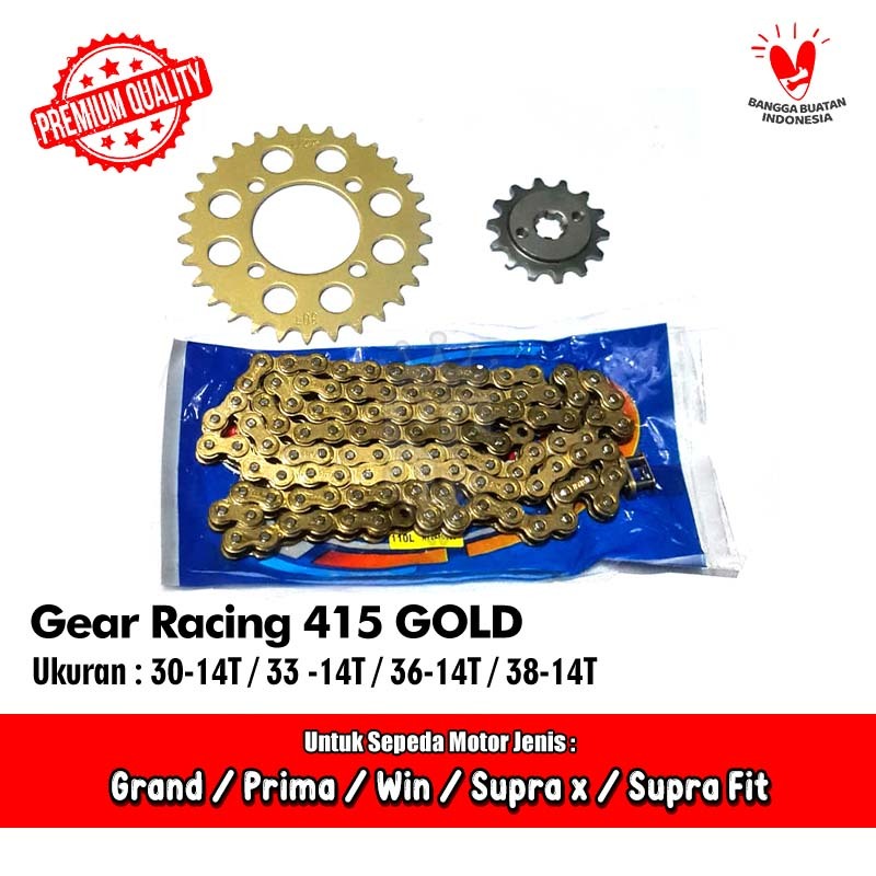 Gear Komplit Racing 415 Gold 30 33 36 38 T Supra x Fit Grand Prima Legenda Win Grade SSS