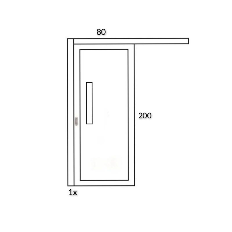 pintu sliding full aluminium L80 x T200