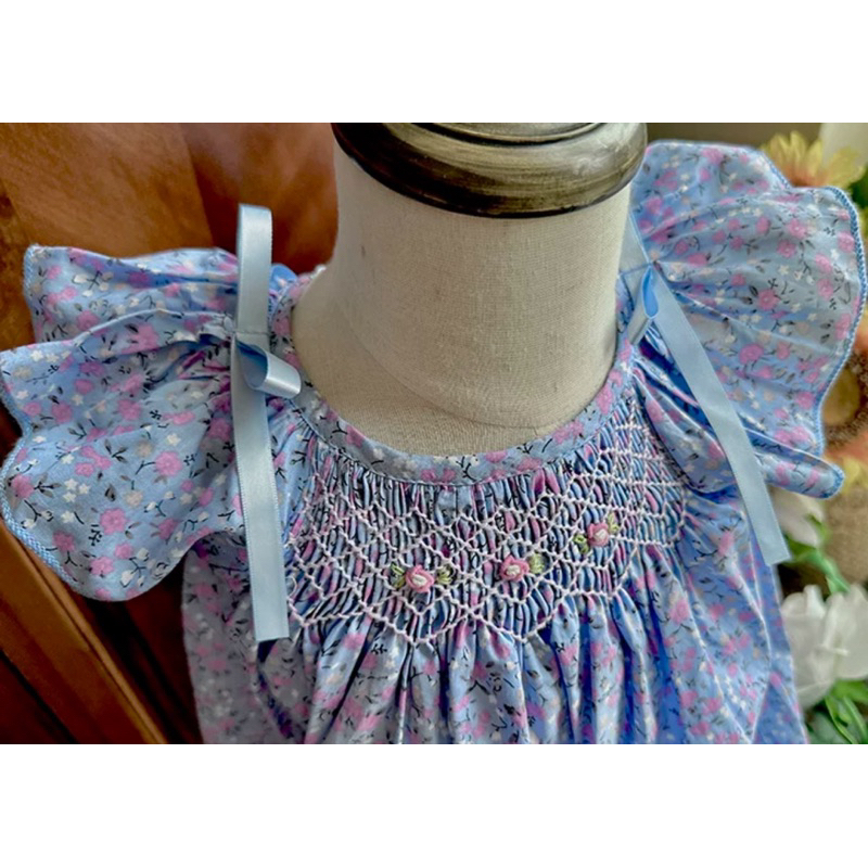 Lily Smocked Girl Dress sleeveless set ( top & pants )