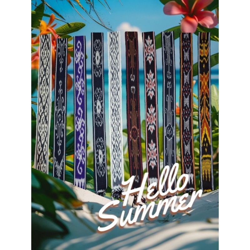 Syal / Ikat Kepala / Bandana / Sortali Tenun Etnik Motif Lombok, Toraja, Sumba