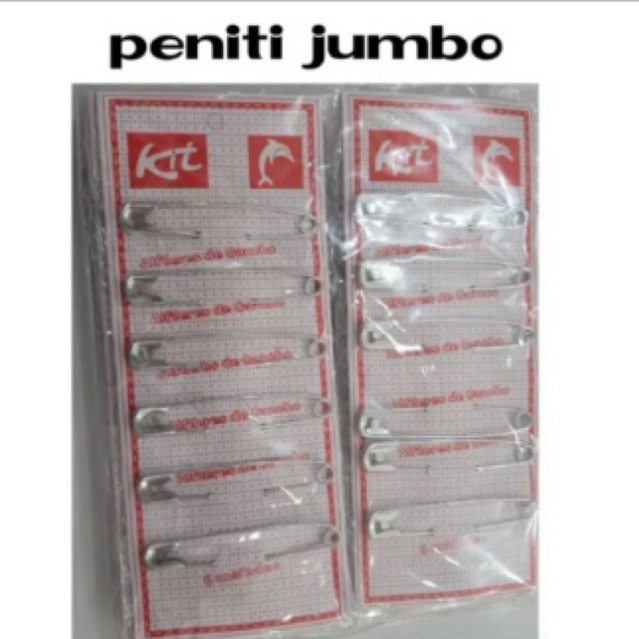 Peniti Jumbo- PENITI JUMBO PENITI KASUR WARNA SILVER Peniti Sun Stainless isi 6 PCS PENITI KASUR JUM