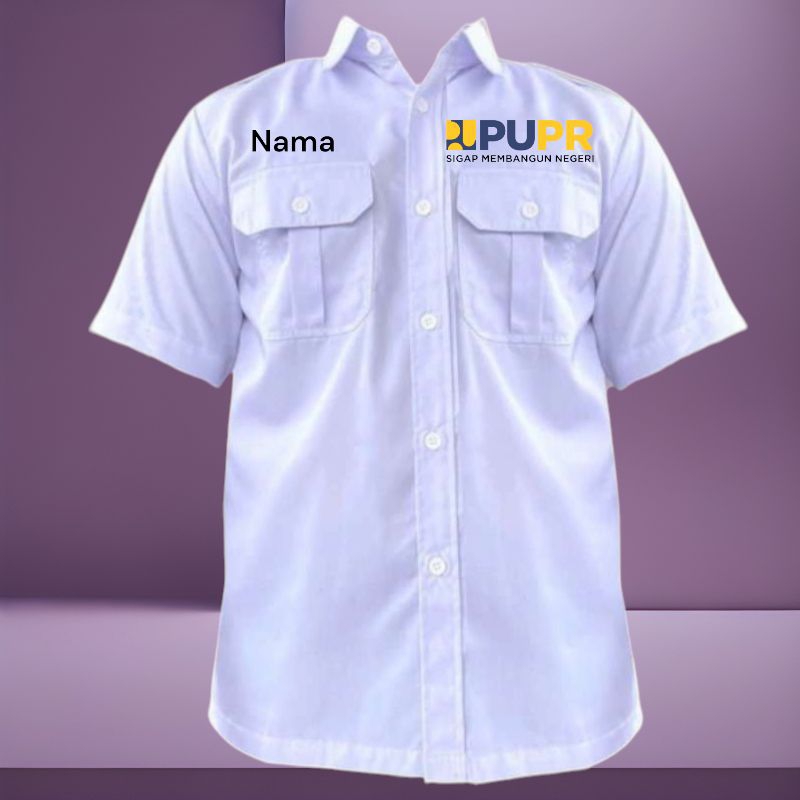 kemeja kerja baju pdh seragam kerja bumn PUPR free bordir nama