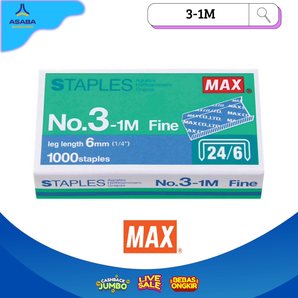 

Asaba Bandung - MAX Staples No.3-1M