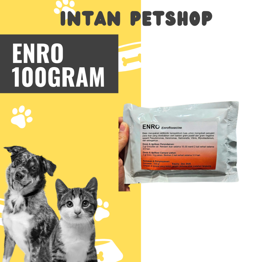 Enro 100 gram - Enrofloxacin 100 gram - Untuk Ikan Sakit Apapun