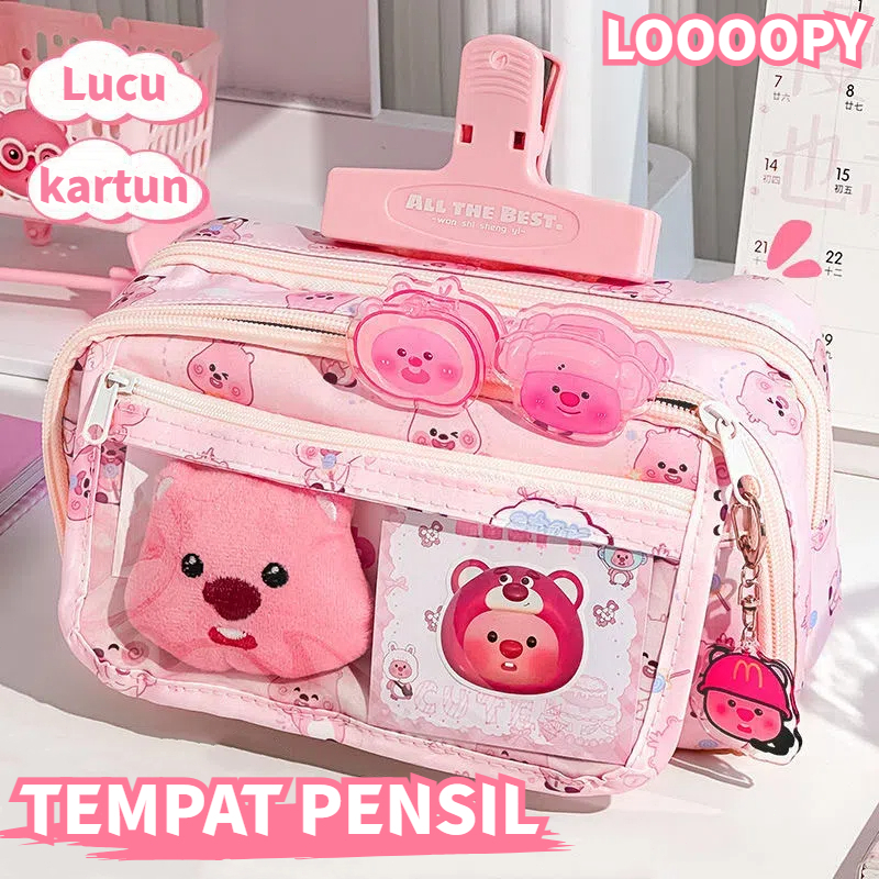 

LOOOOPY Kotak Pensil Berang-berang Kecil Kotak Pensil Alat Tulis Multifungsi Siswa SMP Lucu Kartun Kapasitas Besar Tempat Pensil Alat Tulis Bernilai Tinggi