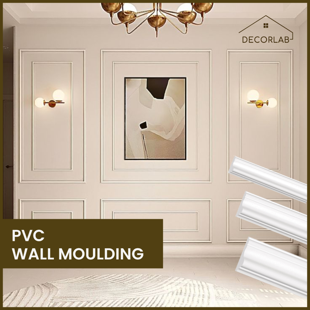 Wall Moulding LAIV - Wall Moulding PVC Putih - List Dinding / Lis Profil - Lis Moulding