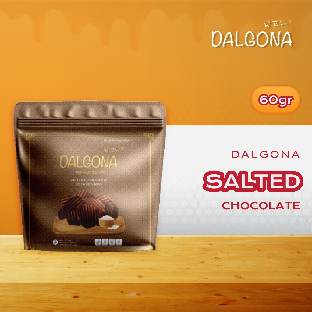 

Dalgona Salted Chocolate Potato Chips -Kripik Kentang asin Rasa Cokalt Premium | 90 gr | 1pcs | Cemilan / Best Seller Produk