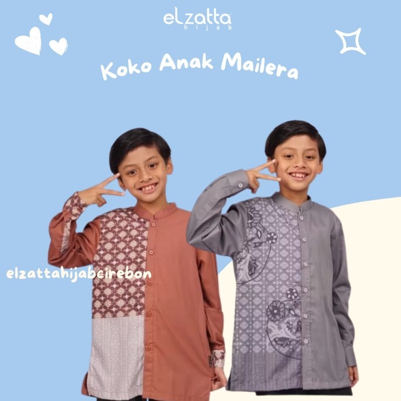 Baju muslim koko anak laki-laki motif terbaru Elzatta koko anak mailera elzatta