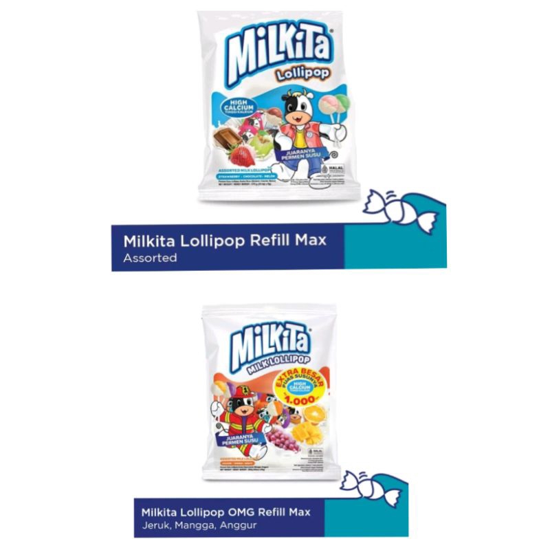 

Milkita Lollipop Max Reffil Candy (1 Bag Isi 30pcs) - Permen Susu Lollipop Susu Permen Milkita Permen Rasa Susu Permen Susu Lolipop Permen Reffil Milkita Permen Isi Ulang Milkita