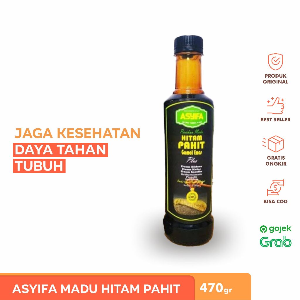 

ASYIFA Madu Hitam Pahit Plus Gamat Emas / Madu Racikan Daun Kelor Turunkan Kadar Gula Diabetes 470gr