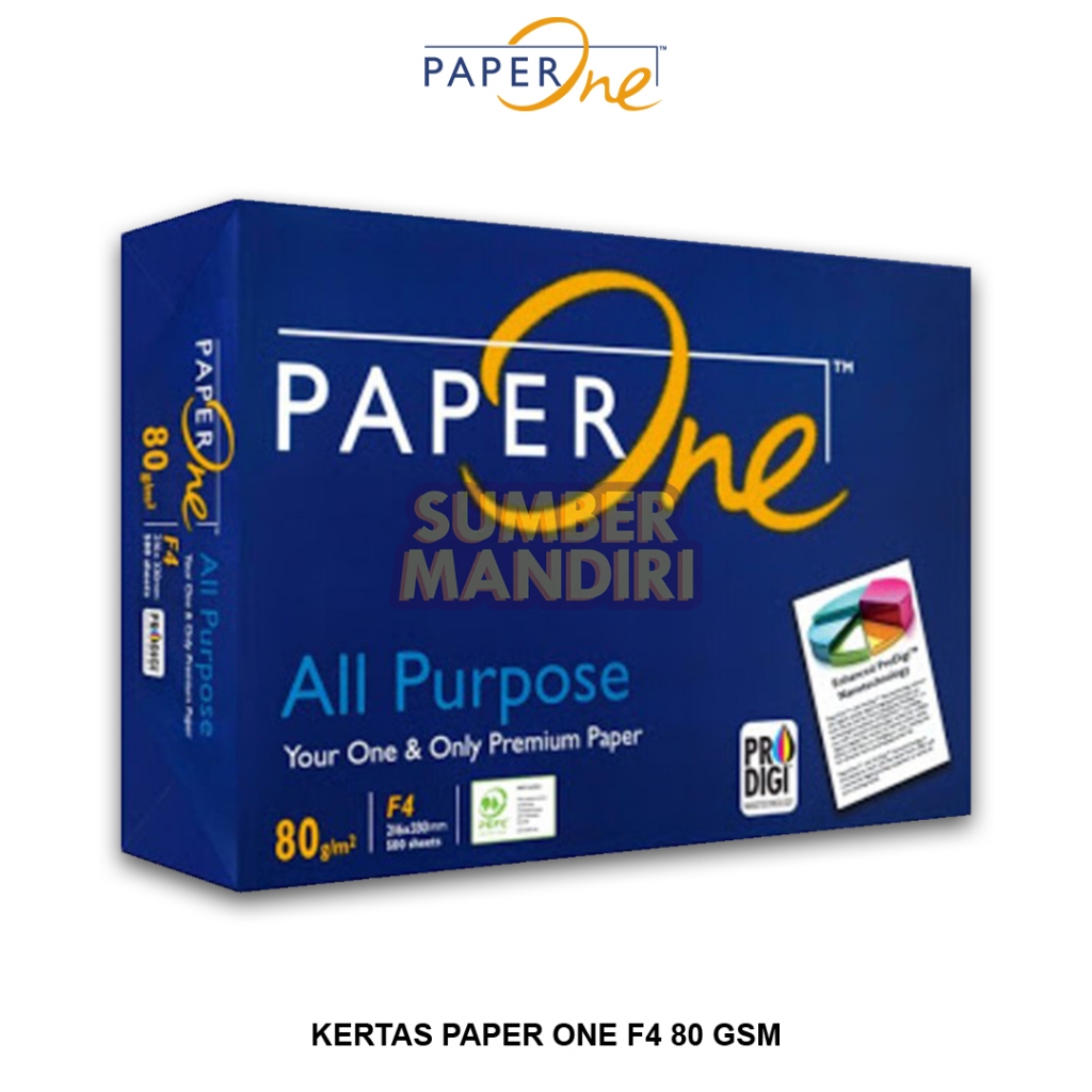 

Kertas HVS PAPER ONE F4 80 GSM Kertas Fotocopy [1 RIM]