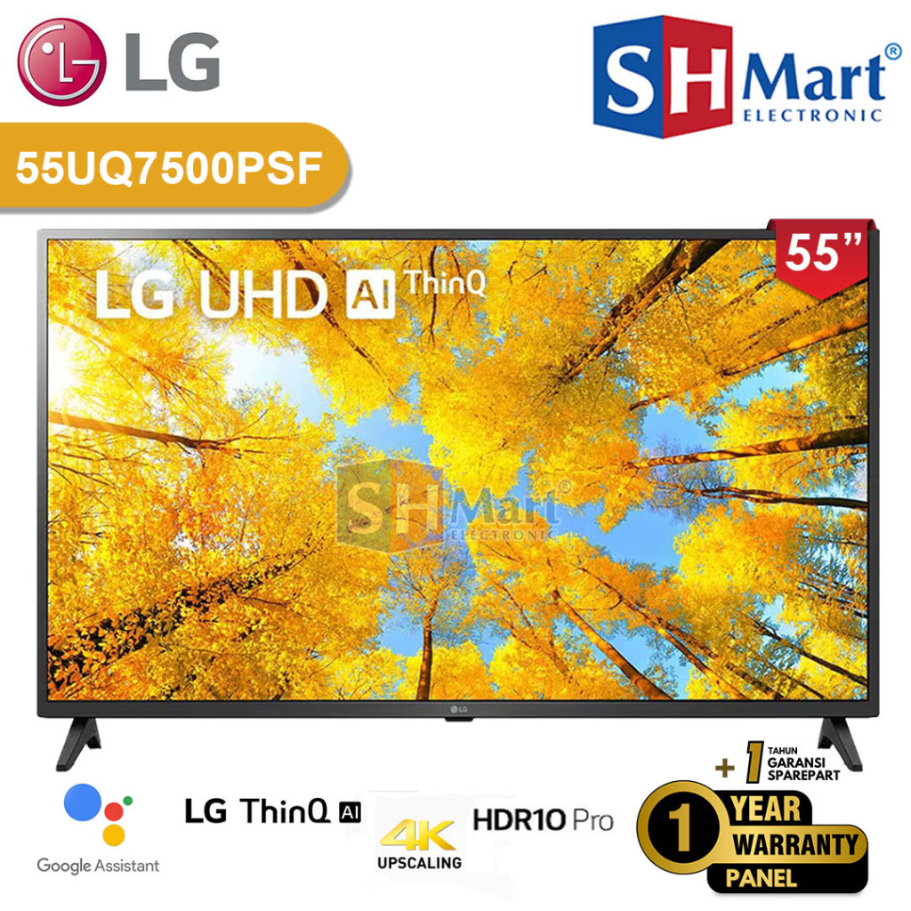 SMART TV LG 55 INCH 55UQ7500PSF UHD 4K HDR THINQ AI 55UQ7500 (MEDAN)