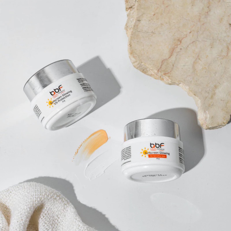 BBF Sunscreen Glowing UV Protection, Babyfee Estethical Sunscreen Type Brown Cream