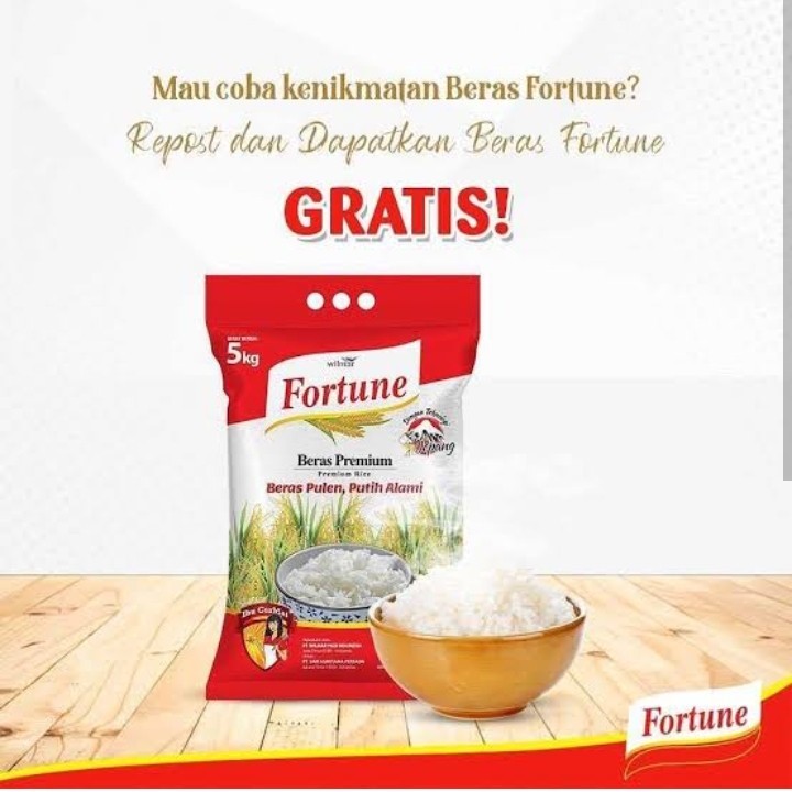 

indomaret beras pulen wangi 5kg, BERAS FORTUNE 5kg, Beras kepala super premium