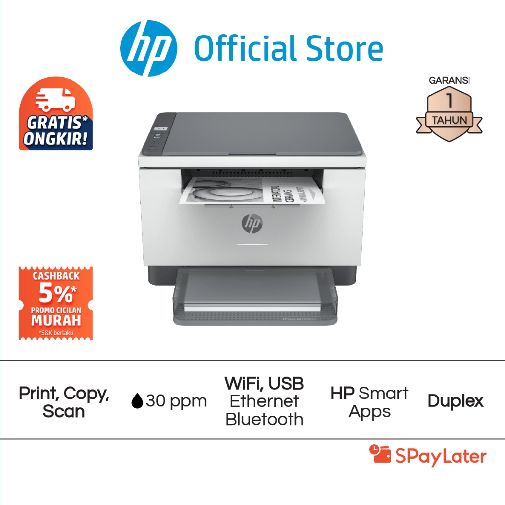Cicilan Murah SPL - Printer HP LaserJet MFP M236dw Print Copy Scan Wifi Wireless USB Black Hitam Gar