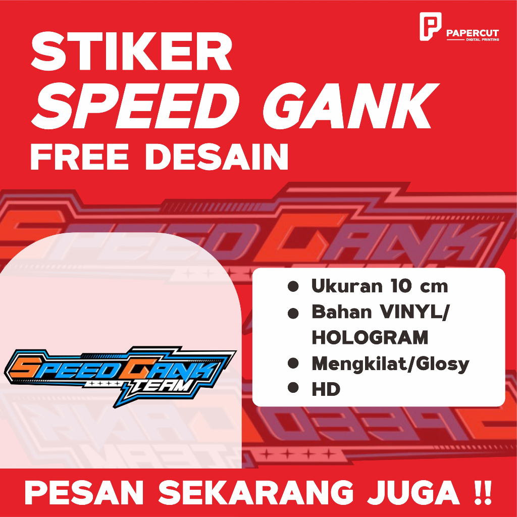 

SPEED GANK Stiker Motor Racing