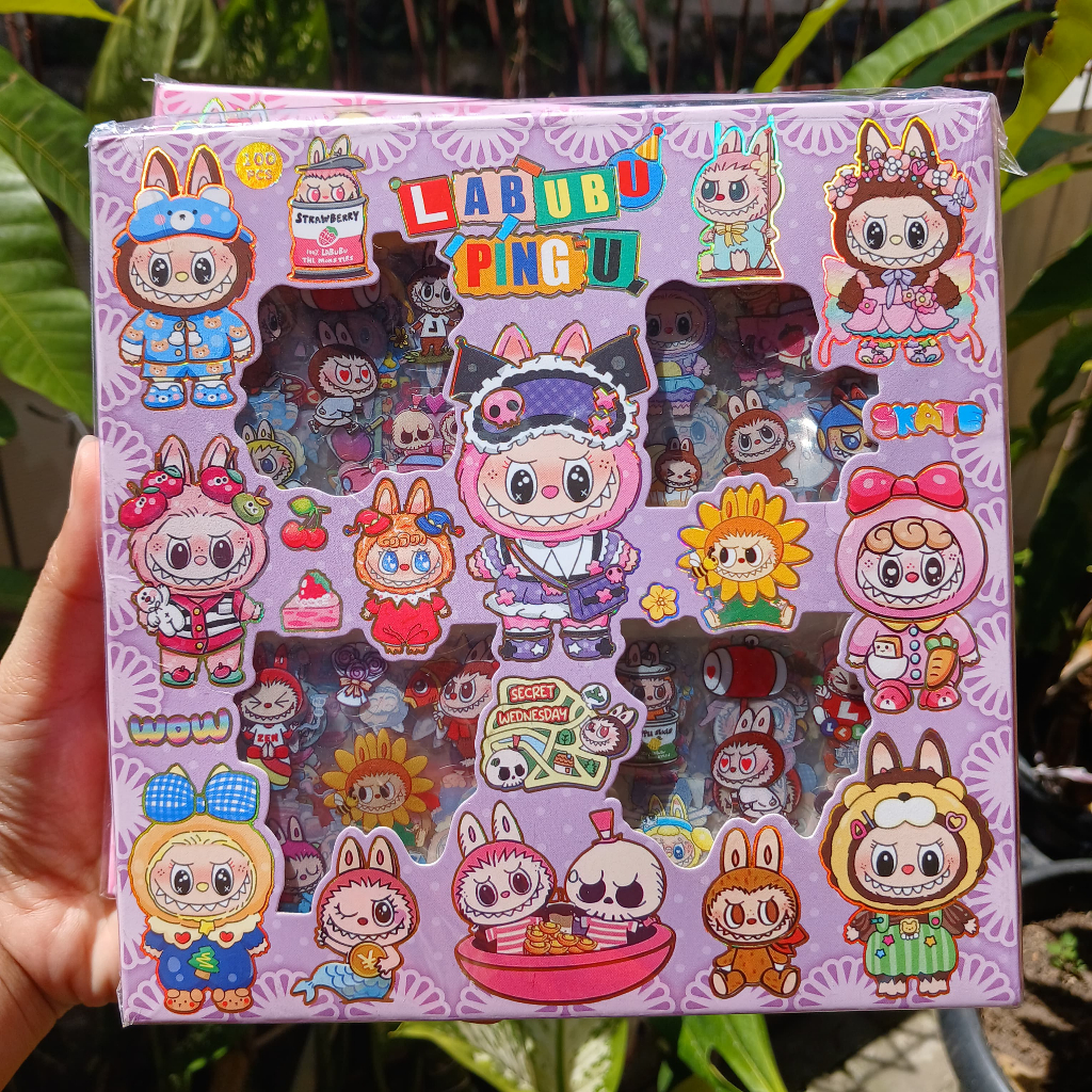 

LABUBU sticker box isi 96pcs stiker momo viral anti air mainan anak - mimimoist