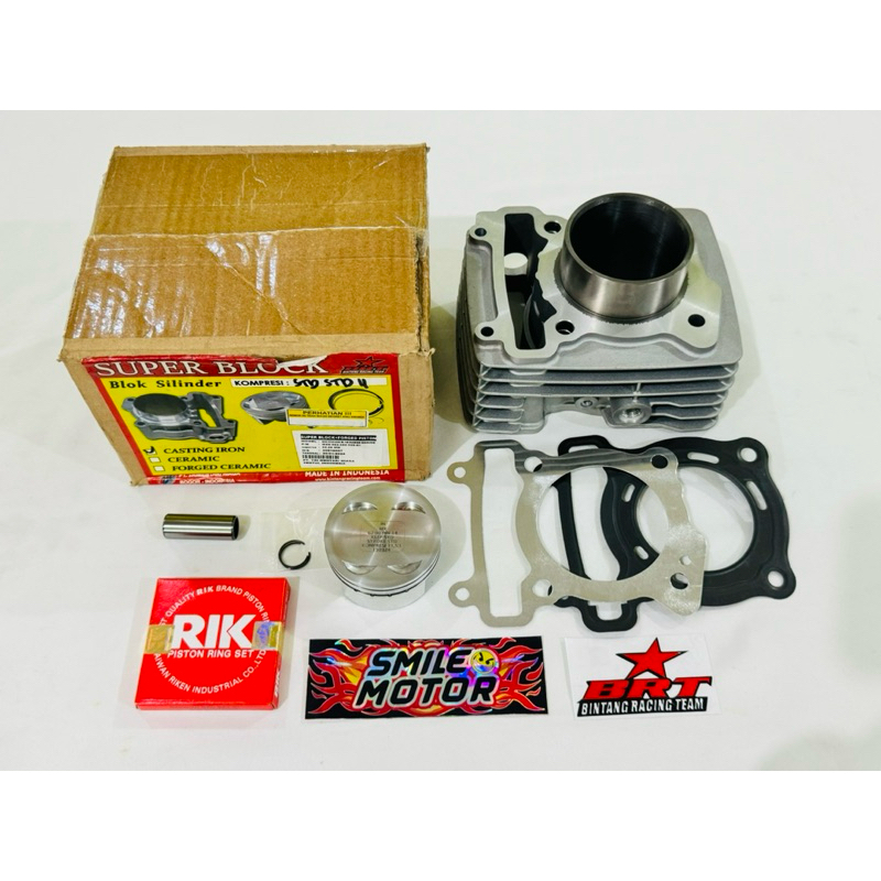 BLOK SEHER RACING BORE UP BRT CASTING IRON PISTON SUPER FORGIN 62MM JUPITER MX/VIXION/R15/XABRE/MX K