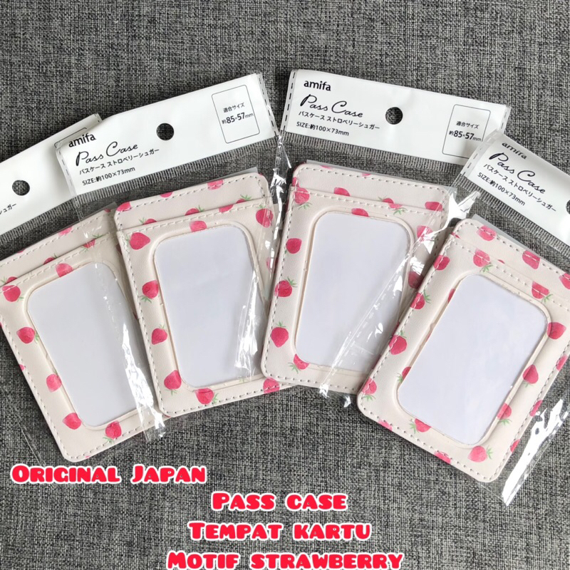 

pass case tempat kartu motif strawberry original japan