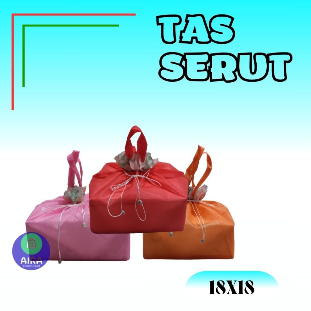 

tas serut box nasi/snack 18x18 ISI 1 LUSIN