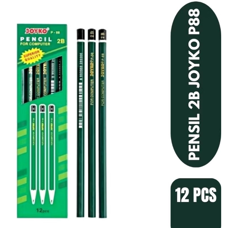 

Pencil Kayu/Pensil 2B Joyko P-88 Harga per lusin isi 12pcs (for computer)