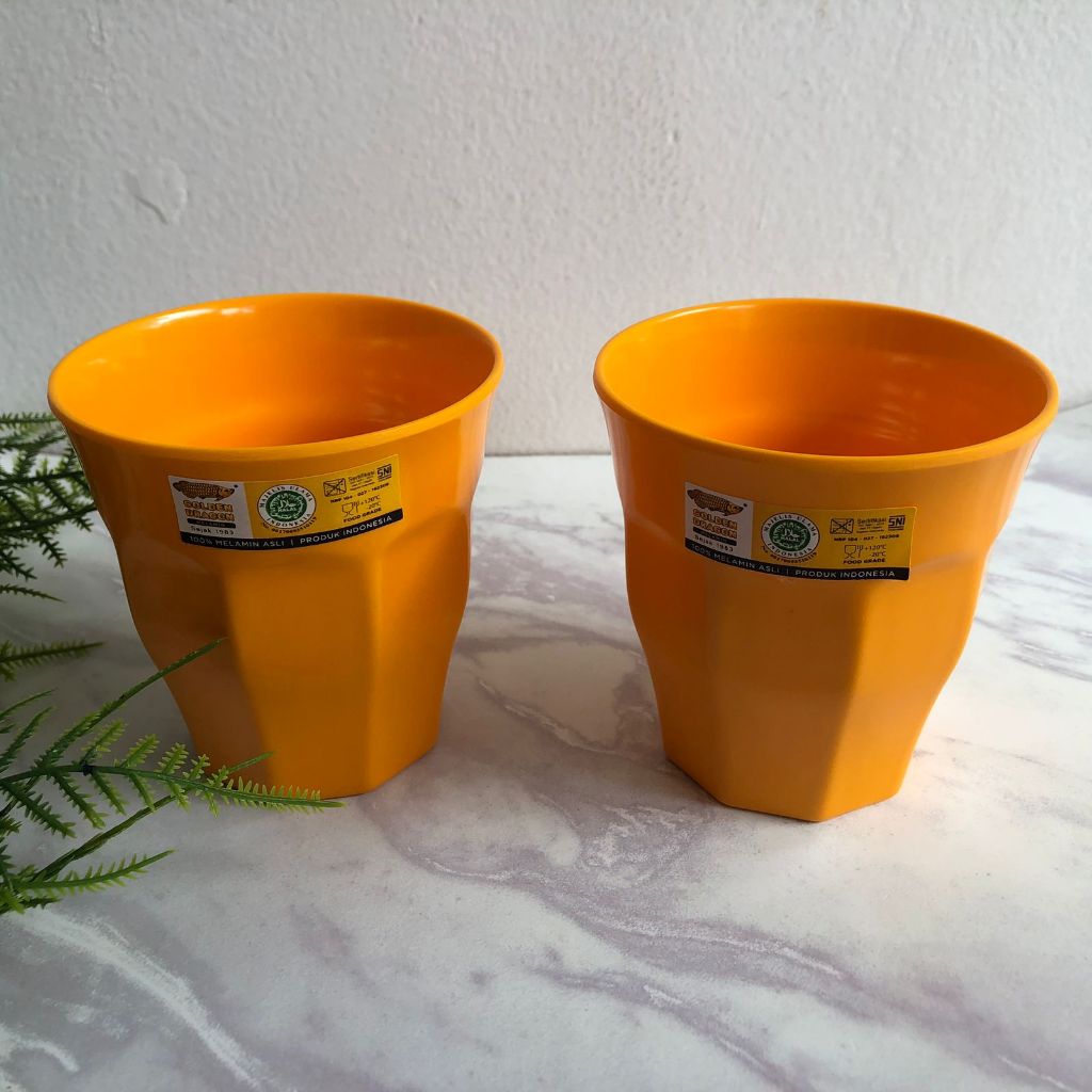 {2 pcs} Gelas Model Belimbing Golden Dragon B0501 Kecil 280 ml KUNING