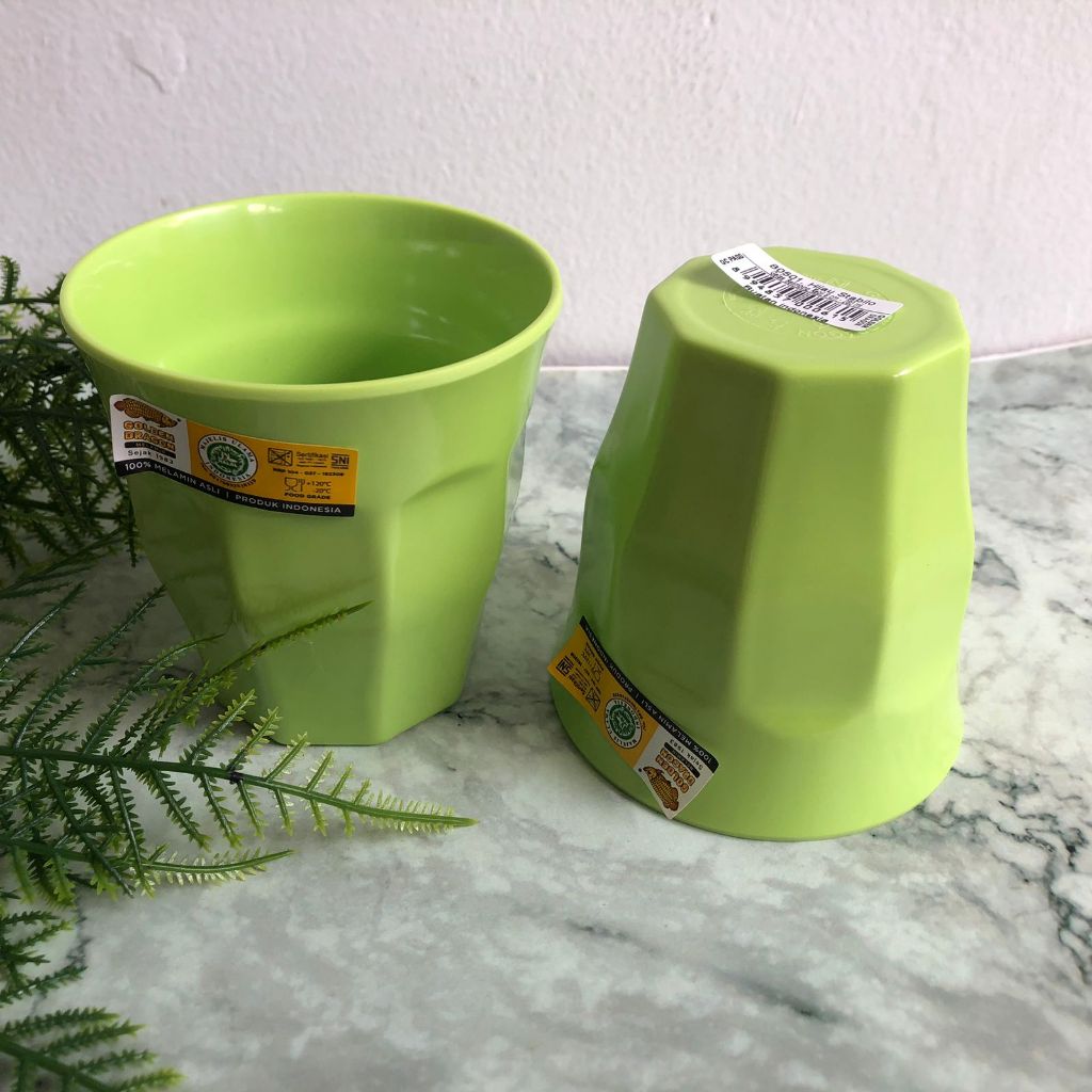{ 2 pcs} Gelas Belimbing  B0501 Hijau Stabilo Kecil 280 ml  Golden Dragon