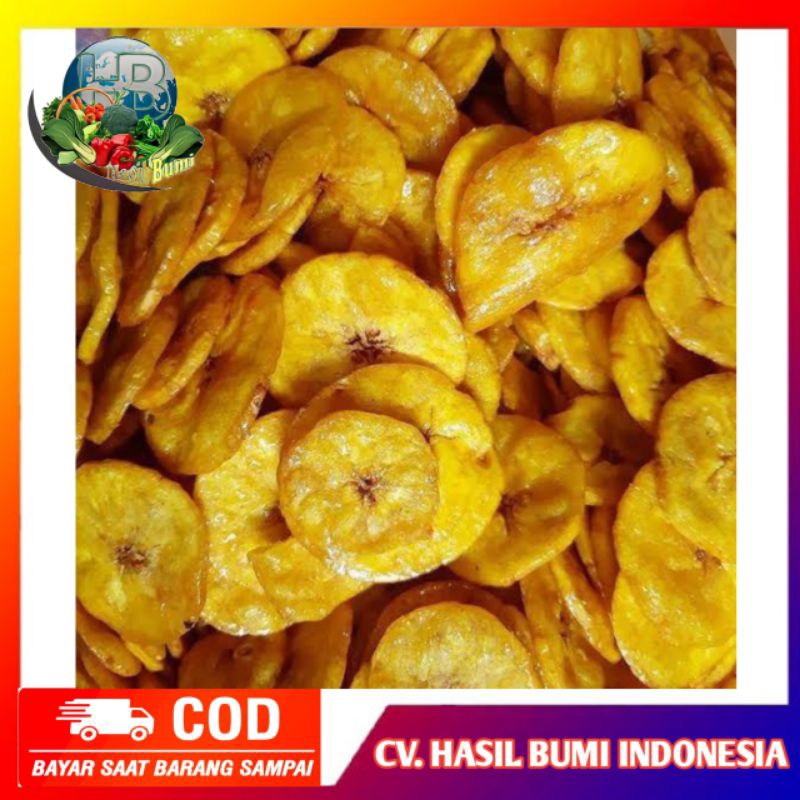 

Keripik pisang kepok Koin Rasa Asin Dan Manis asli Original isi 1kg