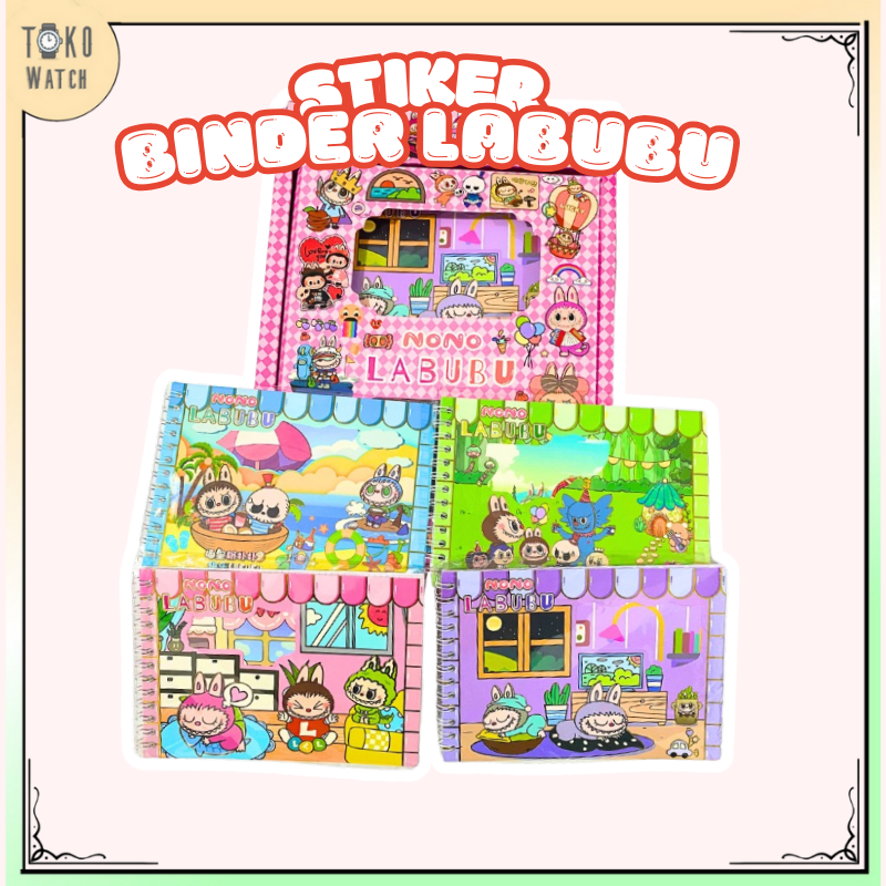 

TWS Stiker Karakter Labubu Buku Isi 10 Lembar Sticker Notebook