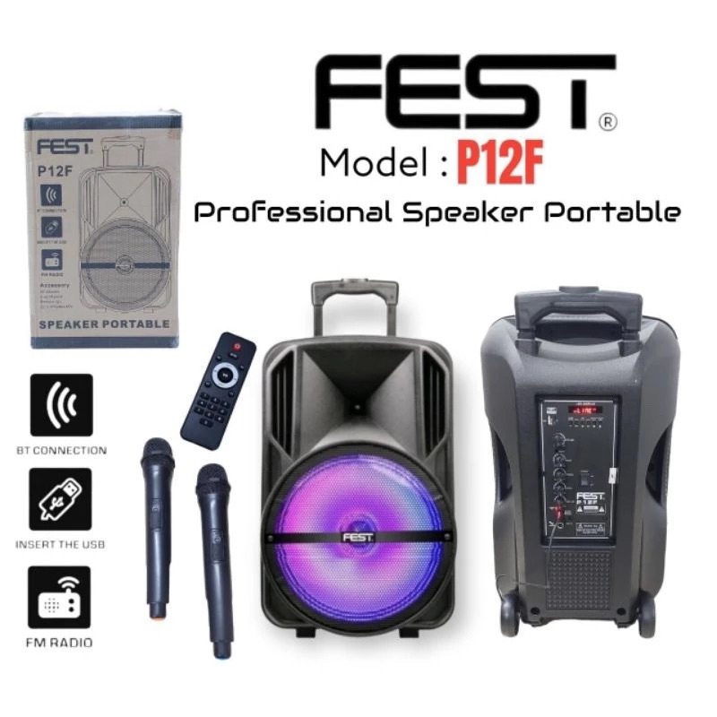 speaker portable 12 inch fest p12f original bluetooth speaker bluetooth