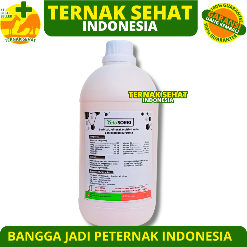 CETA SORBI 1 LITER - Vitamin Herbal ATP Penambah Nafsu Makan & Daya Tahan Tubuh Ternak Sapi Kambing 