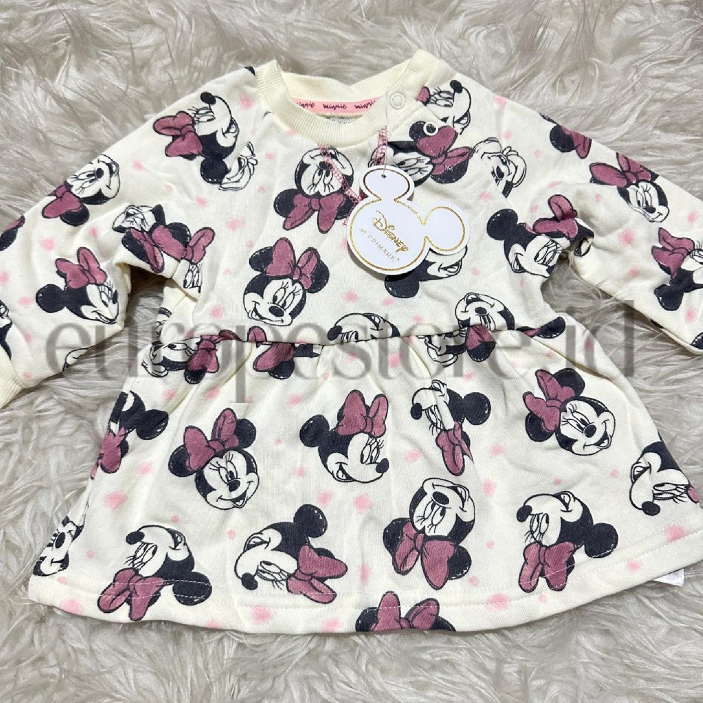 READY STOCK Dress anak motif minnie mouse usia 6-9 bulan | Baju anak & bayi perempuan | Original Pri