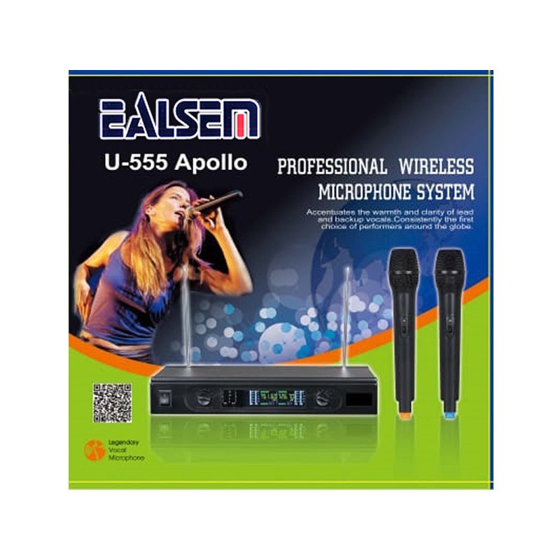 Mic Wireless Ealsem U-555 Apollo Original Isi 2 Mic Pegang