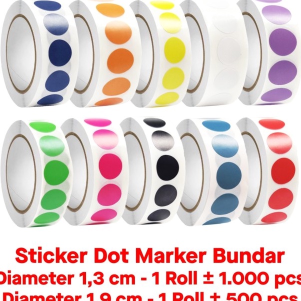 

SHOPEE SALE Sticker Dot Marker Warna Bundar Polos diameter 13 cm 19 cm