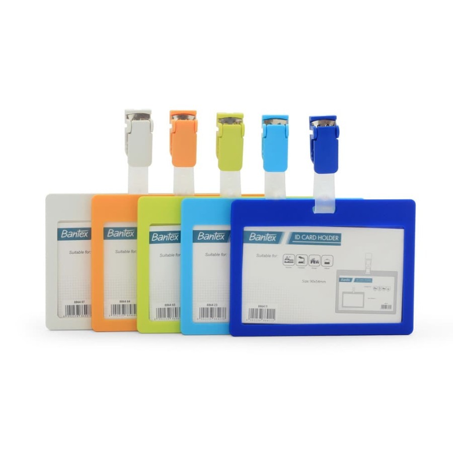 

Bantex ID Card Holder With Clip 90x54mm Landscape 8864 Multicolour/Pcs