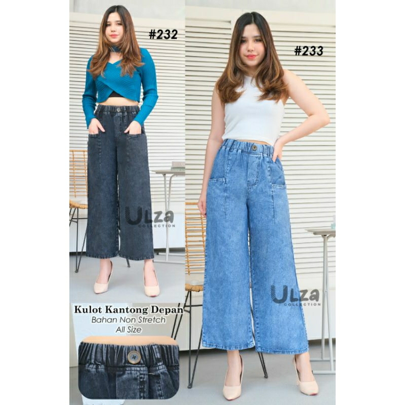 Kulot kancing depan/celana kulot jeans/kulot jeans wanita