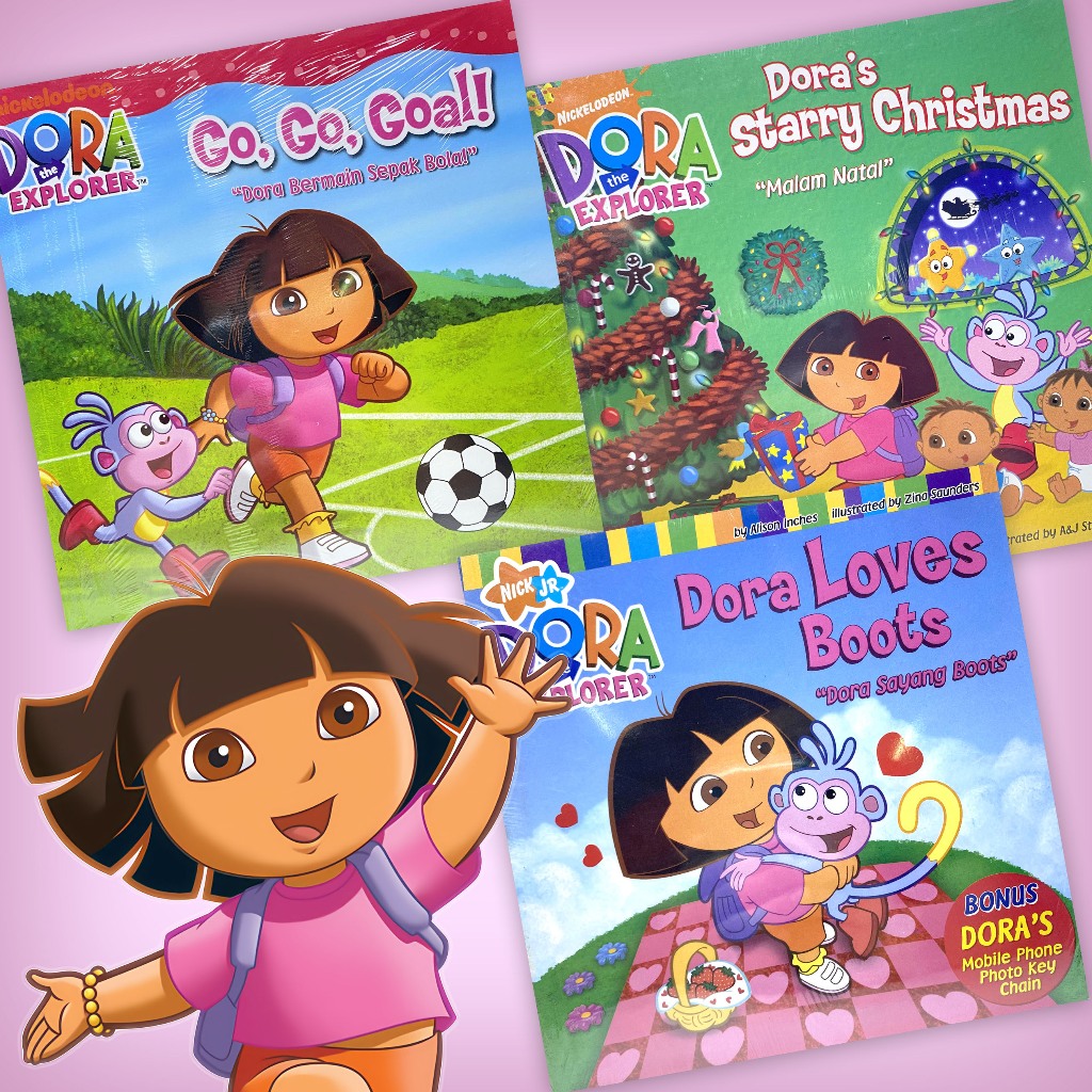 Dora The Explorer Story Book 3 Buah Buku Cerita Berwarna Collection 2 - Go Go Goal - Dora's Starry C