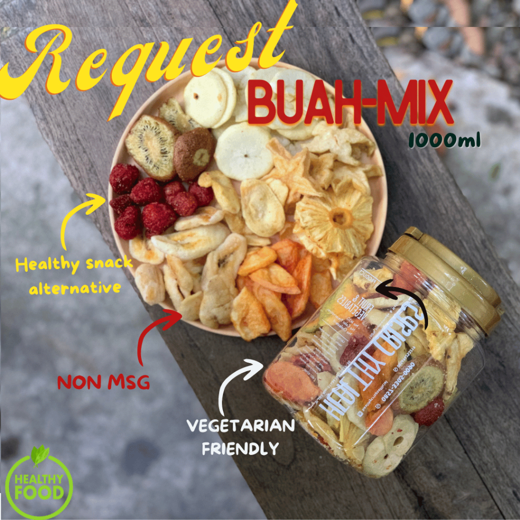 

HEALTHY CRISPS - 1000ml (250-330gr) - REQUEST KERIPIK BUAH ISI