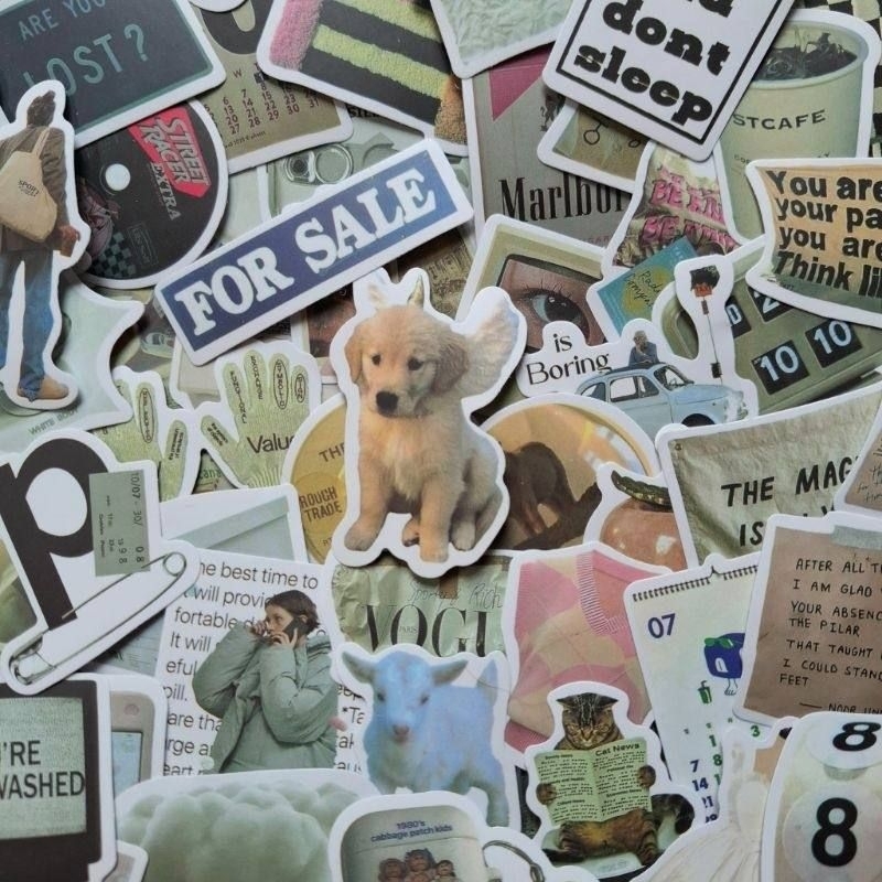 

15pcs STICKER AESTHETIC / y2k sticker aesthetic / quote sticker / sticker phone case / sticker aesthetic / korean style sticker / black and white sticker / ins sticker aesthetic