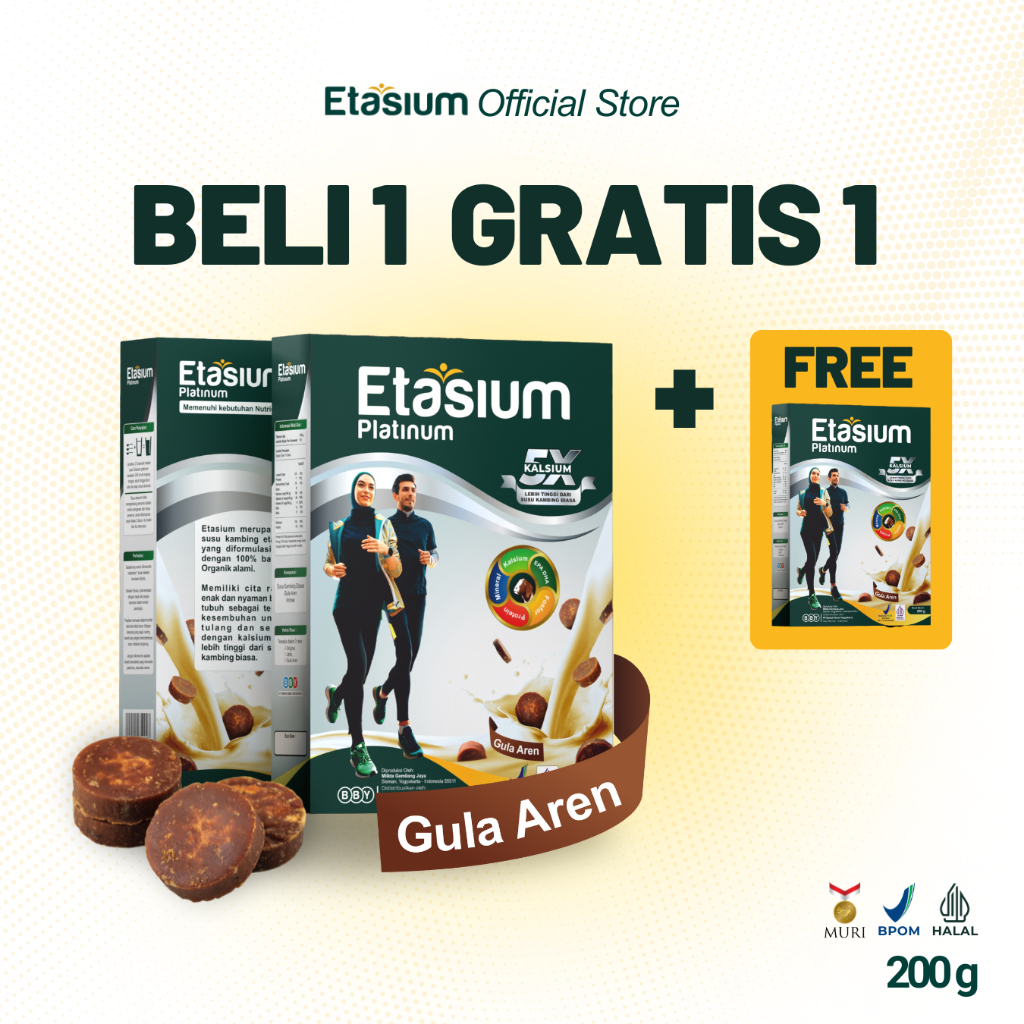 

Etasium Platinum - RASA GULA AREN - Susu Kambing Etawa Bubuk 200g