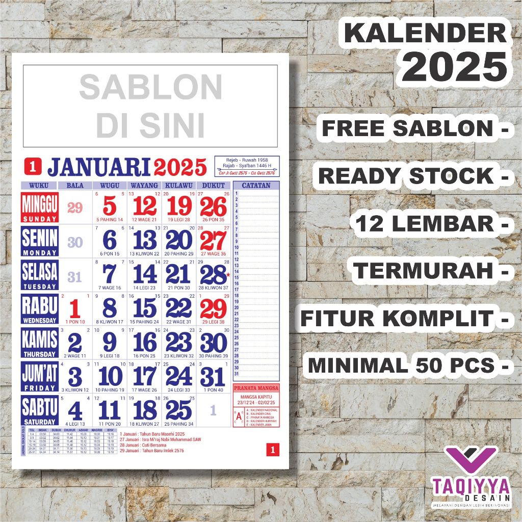 

KALENDER 2025 MURAH FREE SABLON ATAU KOSONGAN