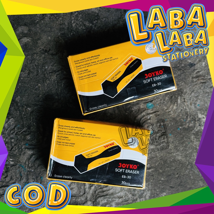 

LabalabaStationery Penghapus Joyko Tanggung EB-30 HITAM (1 Pak isi 30)