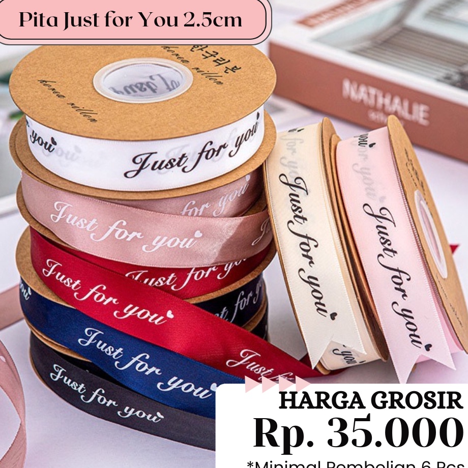 

MURAH MERIAH FLORIST THINGS 1 ROLL Pita Satin 25cm Just For You Korean Ribbon Pita Kado Pita Bunga Pita Just For You Pita Pembungkus Kado Hiasan Kado Korean Just For You Ribbon Pita Cantik Pita Sablon