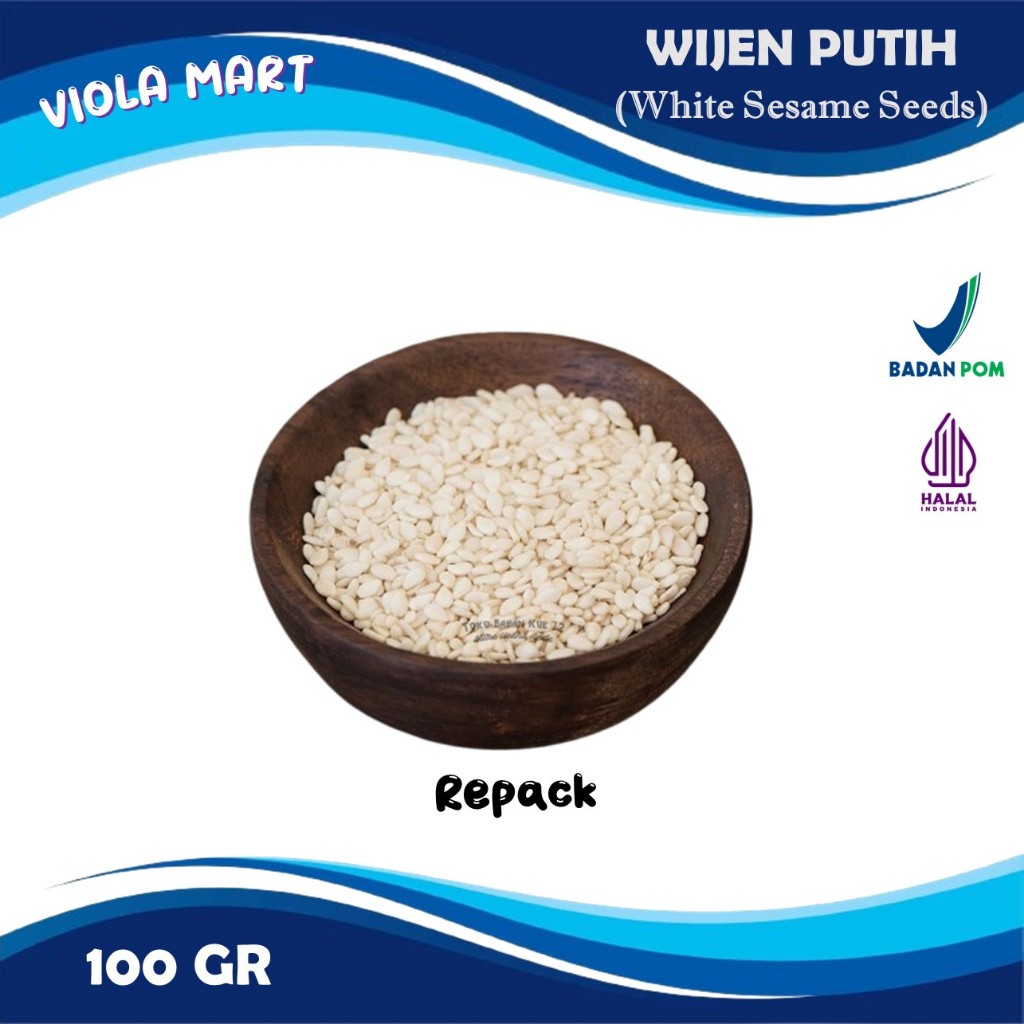 

WIJEN PUTIH 100gr / Wijen Kualitas Ekspor (White Sesame Seeds) {Tersedia Harga Grosir}